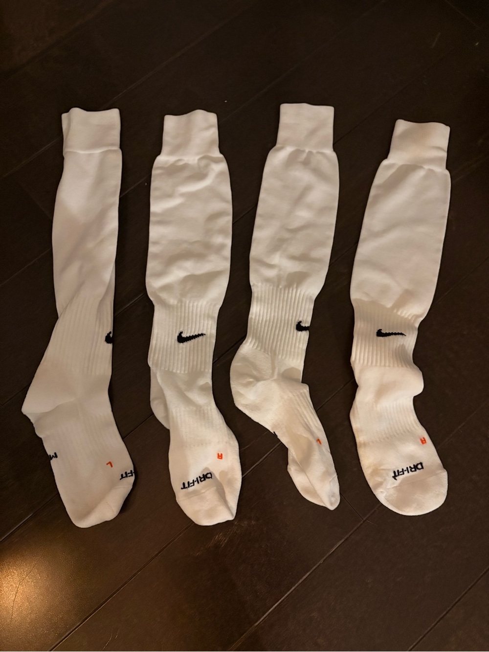 White Nike M Knee High Baseball Socks